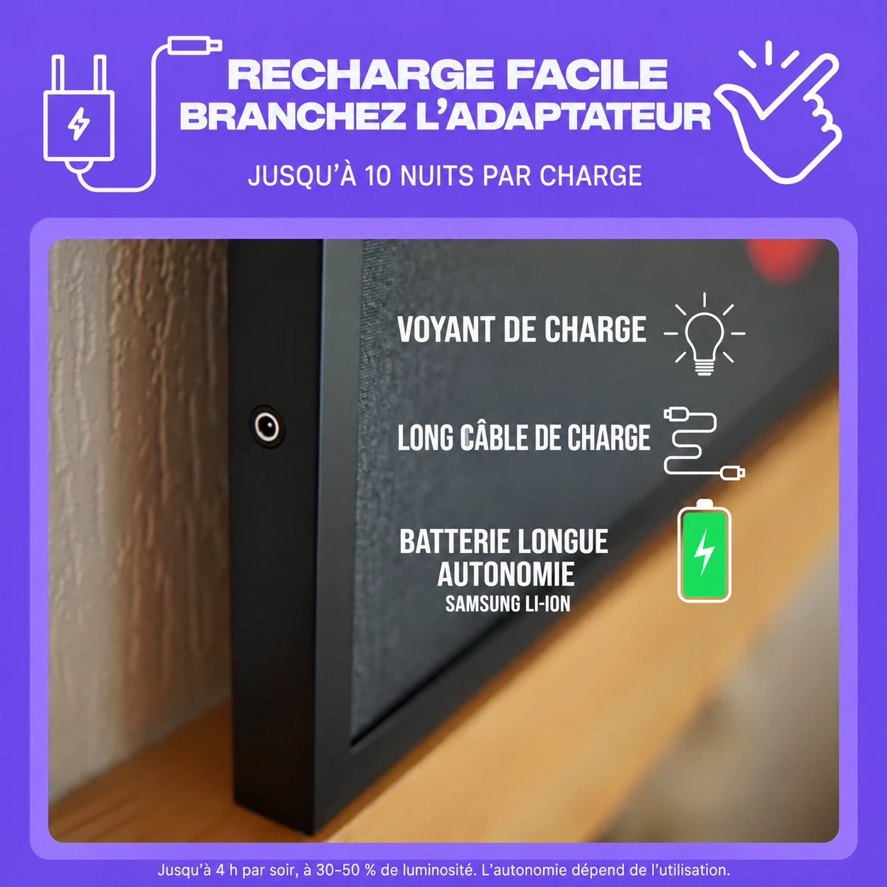 Recharge de la batterie et autonomie