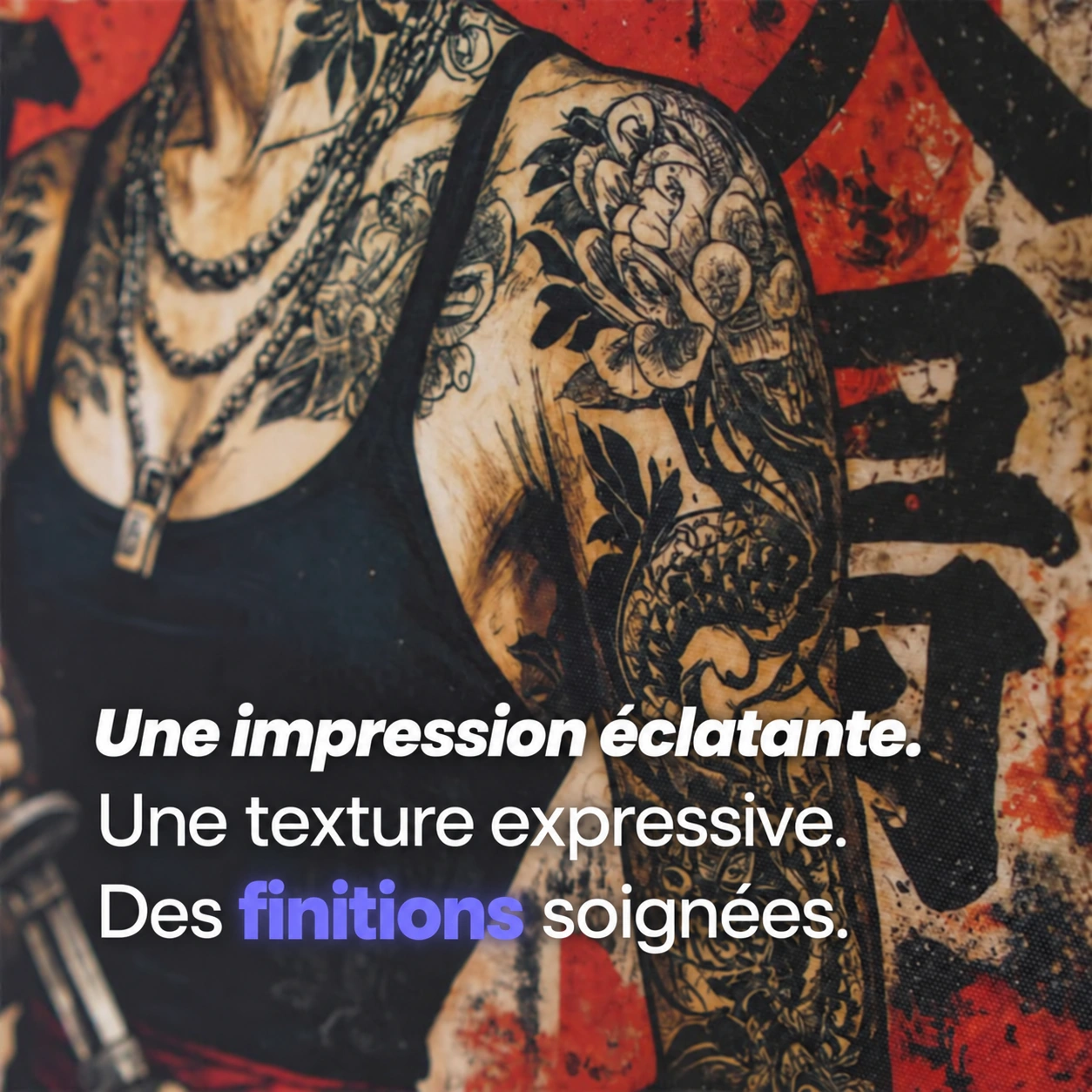 Détails de l’impression sur toile et des finitions