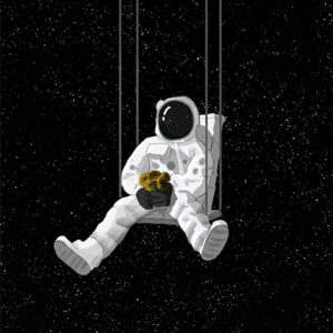 astronaut on the swings