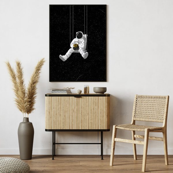 Astronaut On the Swings in daylight