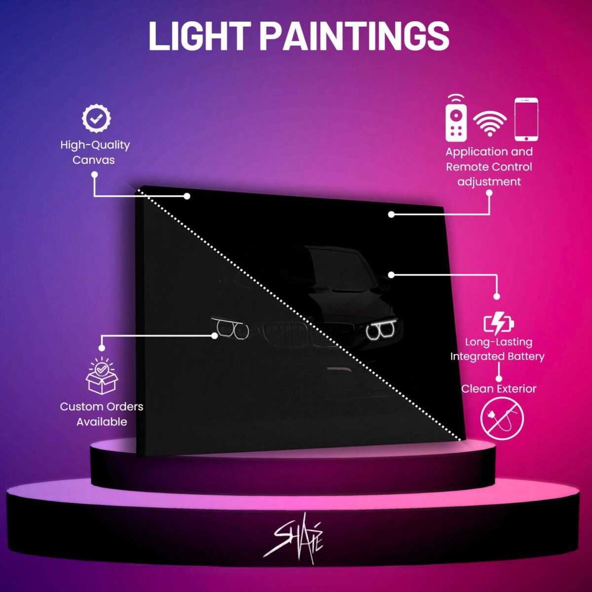 BMW light painting spec sheet