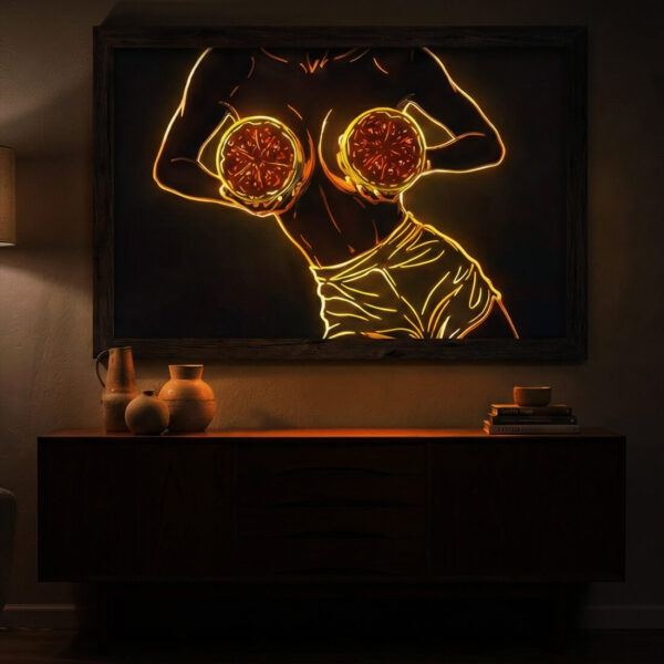 Forbidden Fruit illuminated at night