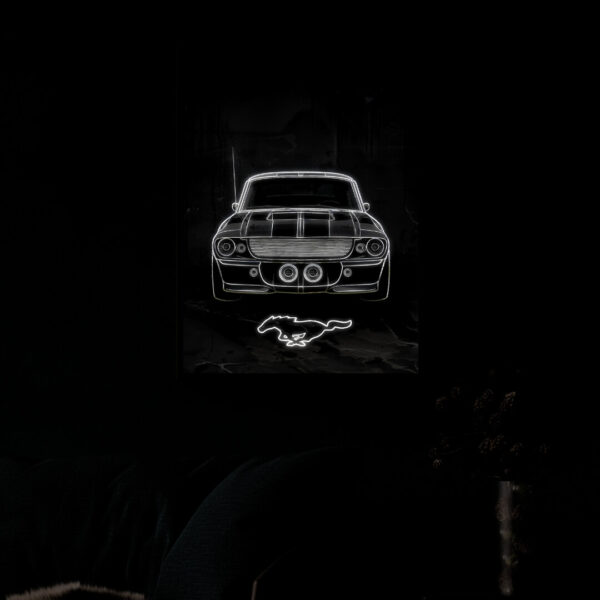 Eleanor Mustang illuminated at night