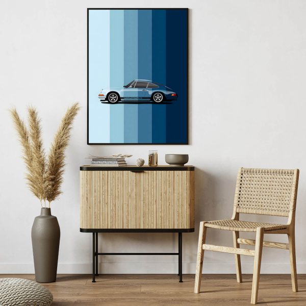 Classic Blue Porsche 911 in daylight