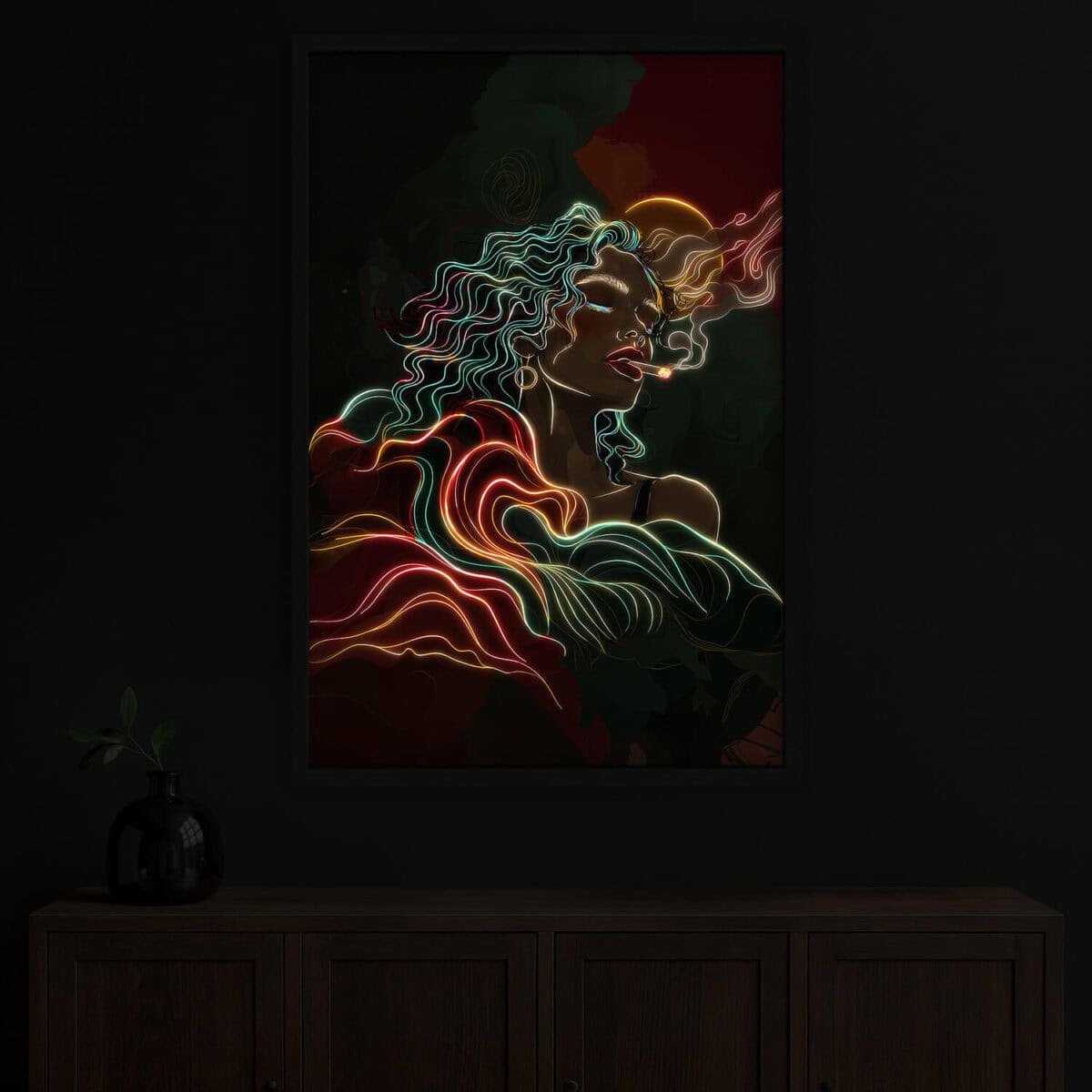 Cuban vibes light painting in the dark zoomed in