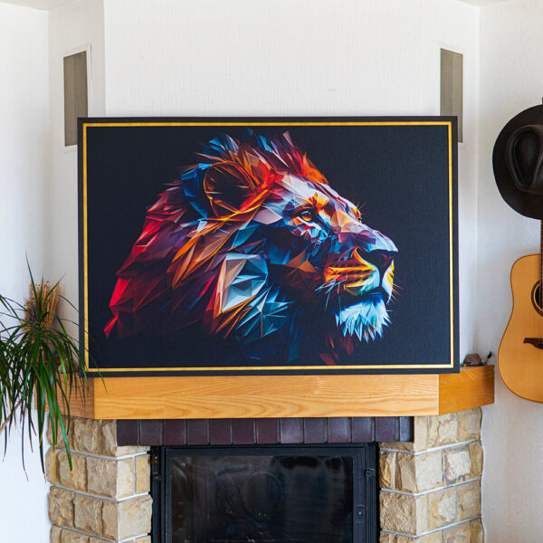 Geometric Lion in daylight