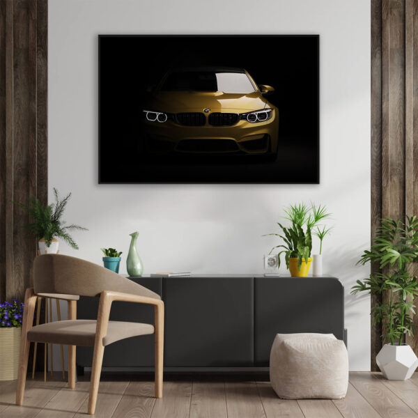 Golden BMW M3 in daylight