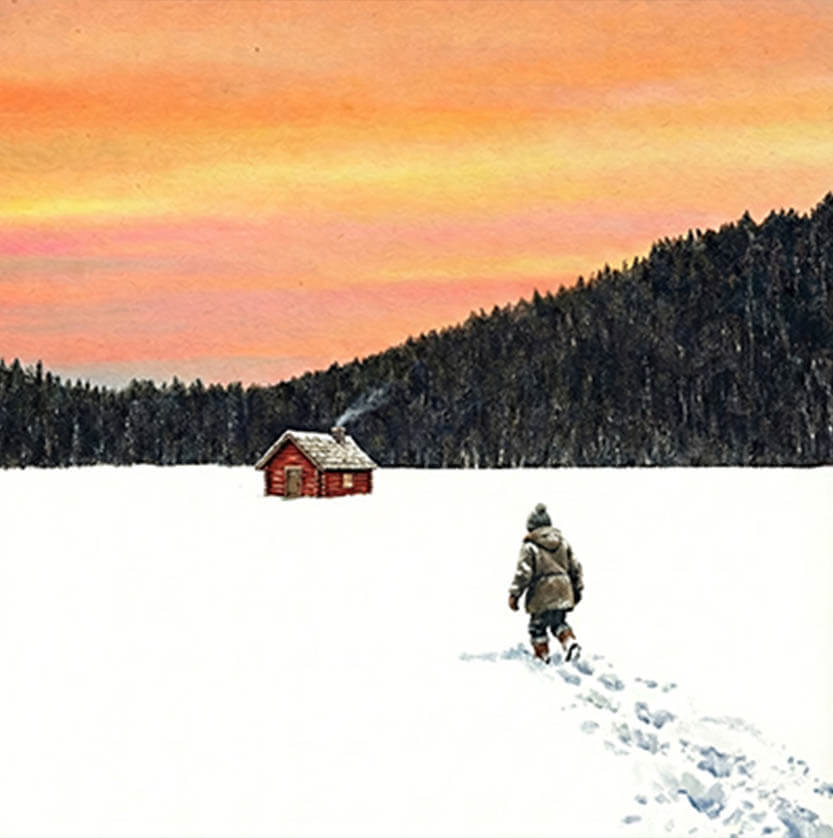Kiddo in the snow painting image