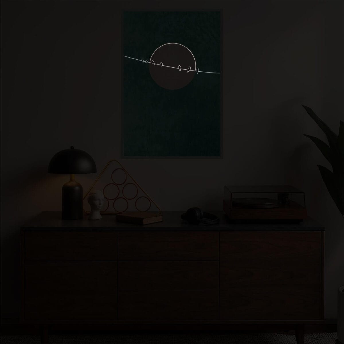 LED painting bird minimalist night