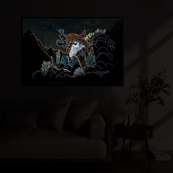 Magic Dwarf illuminated at night