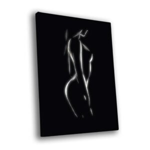 Woman side body silhouette lighted led painting wall art