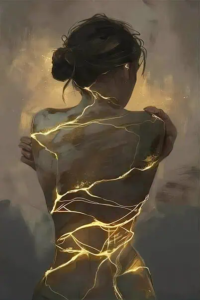 Lightning girl Painting image