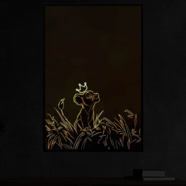 Junior illuminated at night