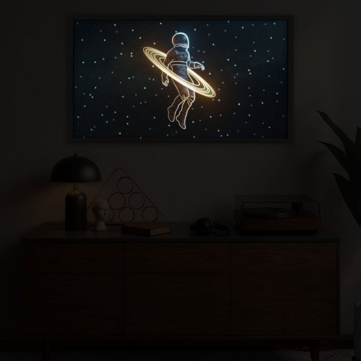 Lost in space LED Light Astronaut painting 1500x1500