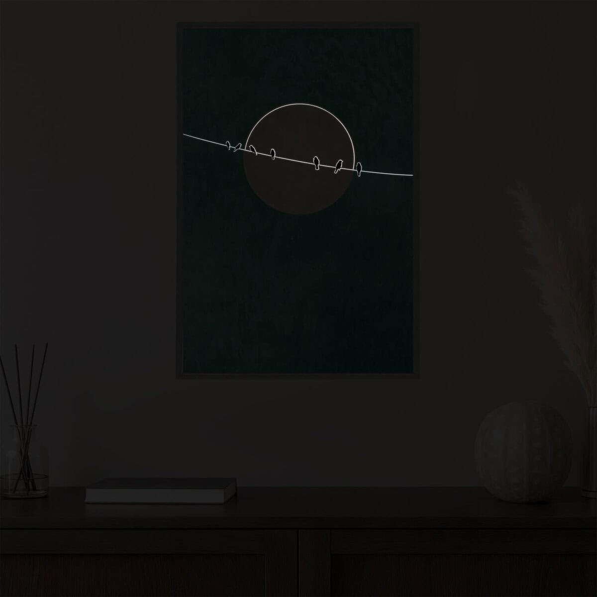 Minimalist Bird LED Painting in the dark