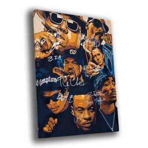 Old generation rap stars signature canvas wall art