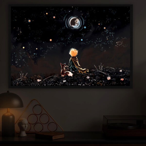 Child of Stars illuminated at night
