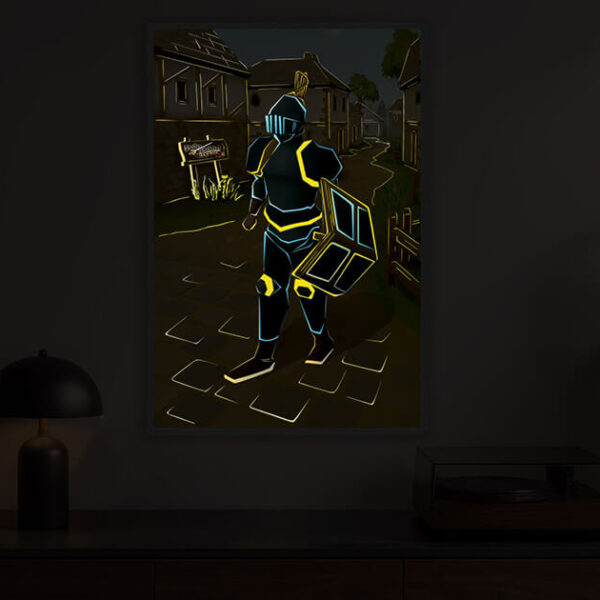 Runescape illuminated at night