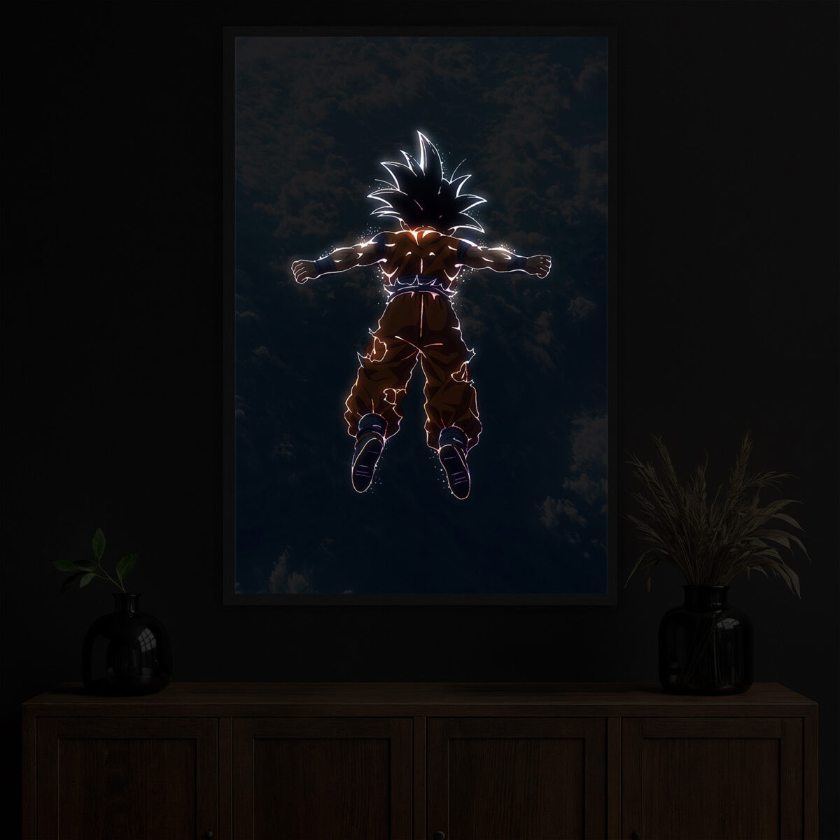 Son Goku LED Light Painting Wall Art in the dark