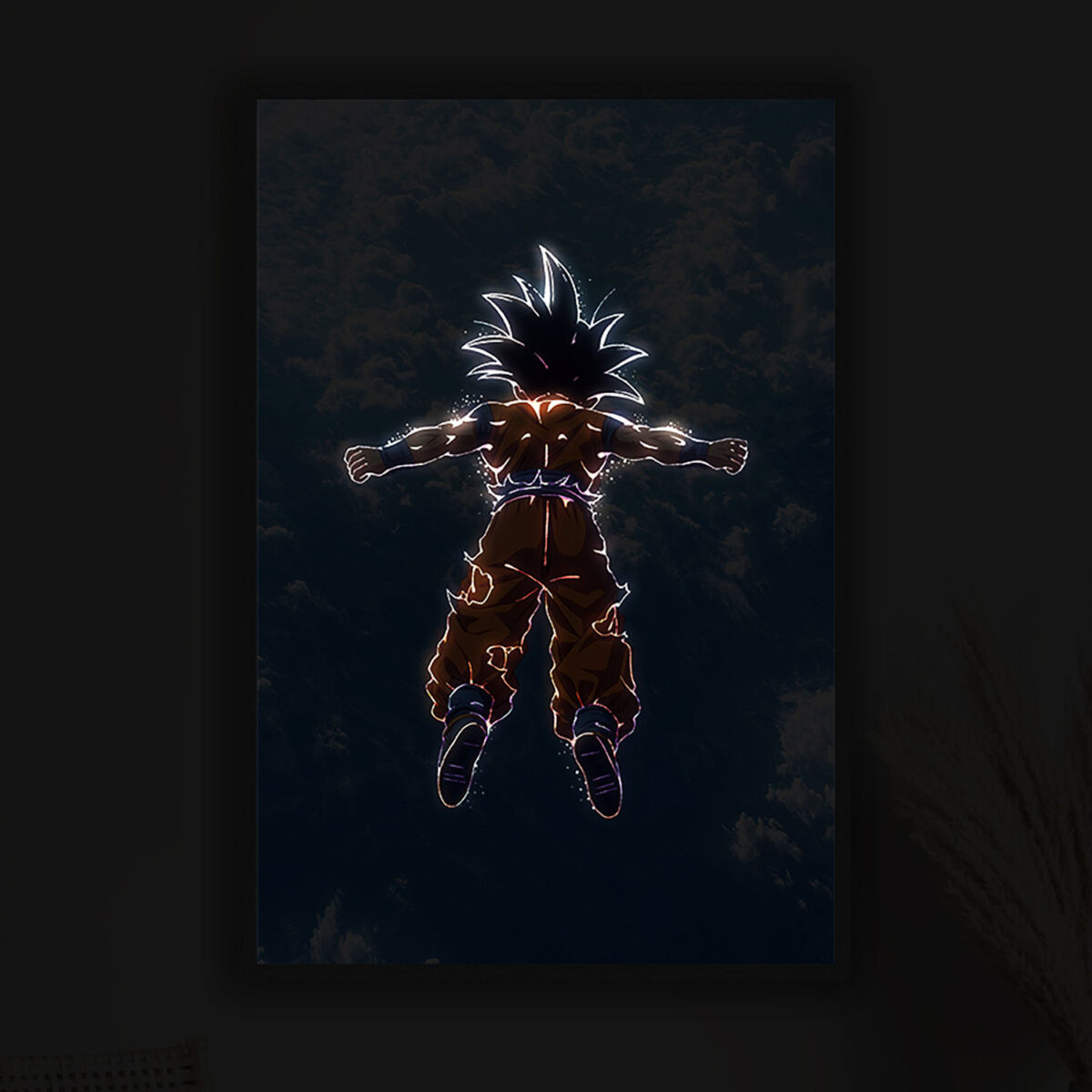 Son Goku LED Light Painting Wall Art in the dark