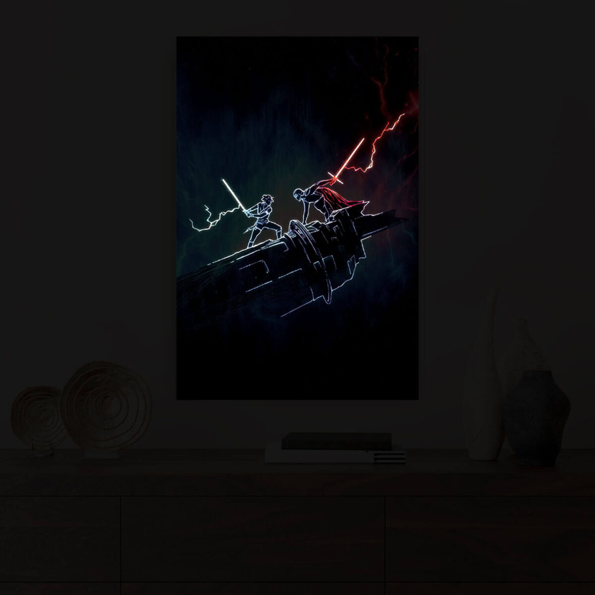 Star Wars Light Saber Battle LED Light Painting Light Wall Art Star Wars