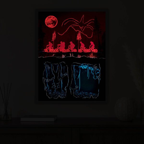 Stranger Things bei Nacht beleuchtet
