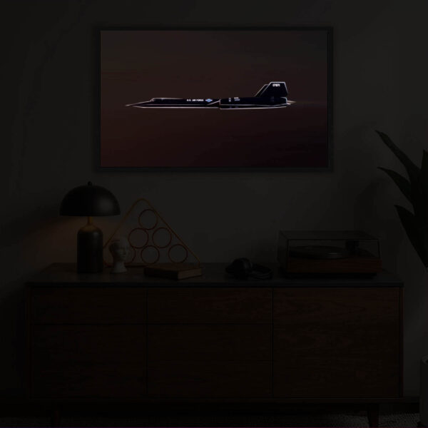 Blackbird SR-71 illuminated at night