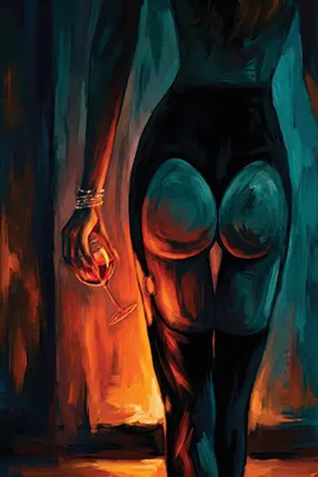 Woman and wine painting image