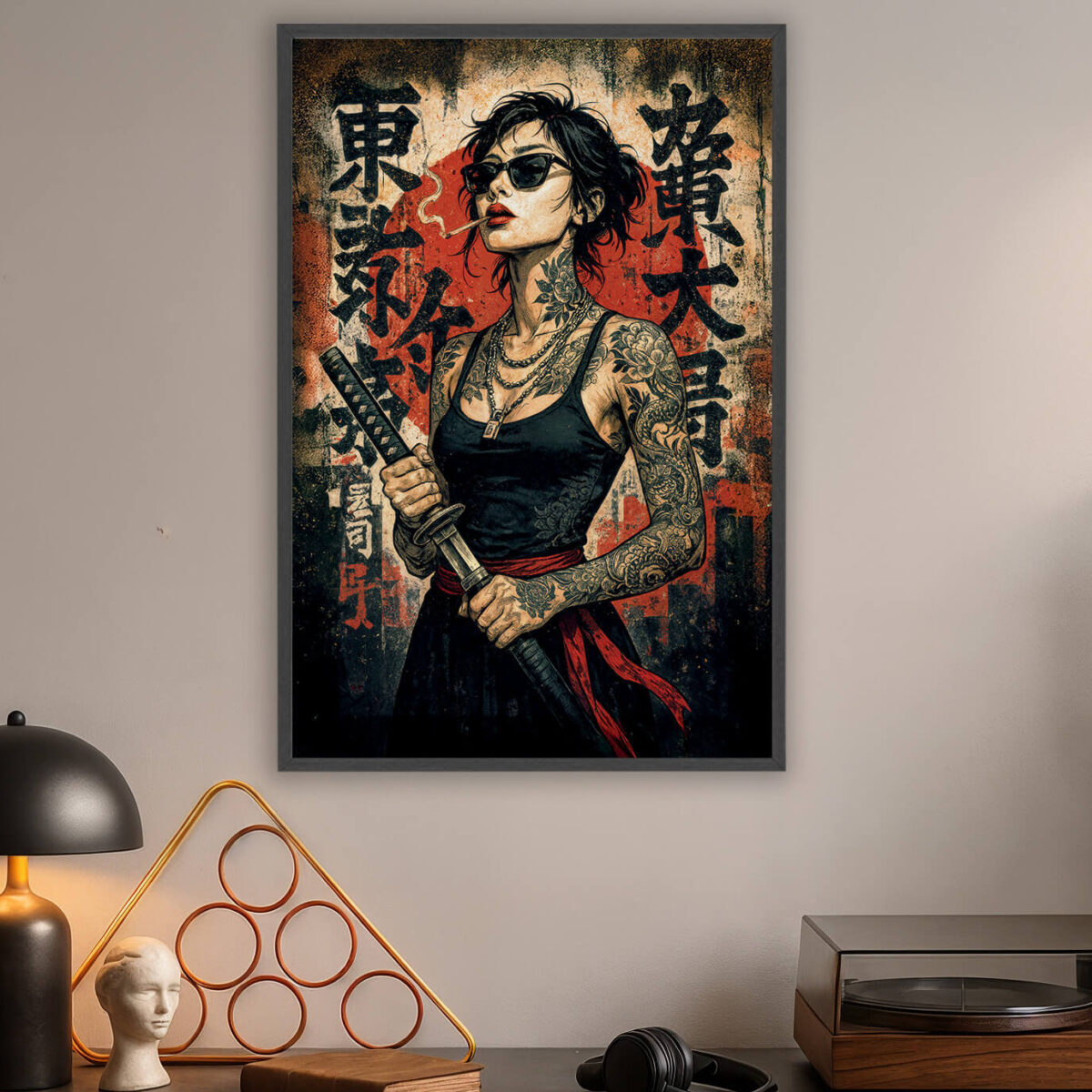 Yakuza girl home decor Painting zoomed in