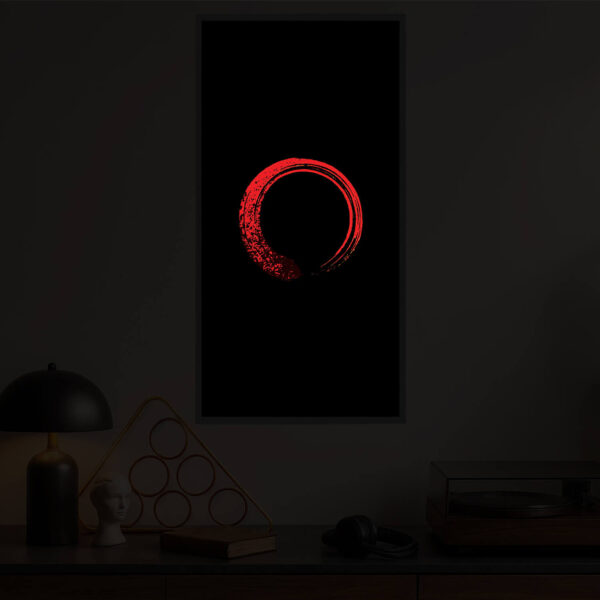 Red Enso illuminated at night