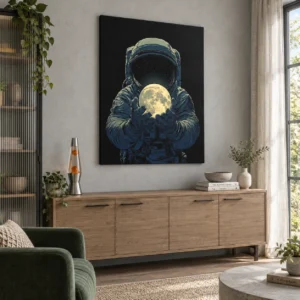 Astronaut with Moon Light Painting