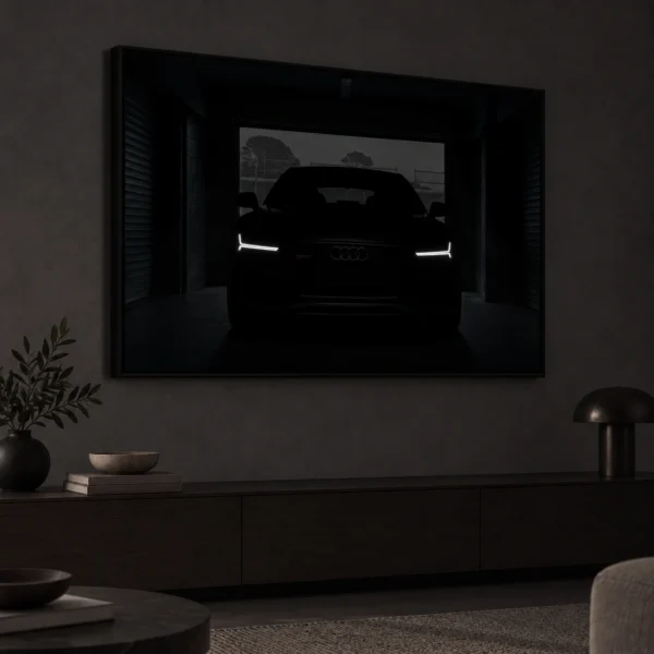 Audi RS7 illuminated at night
