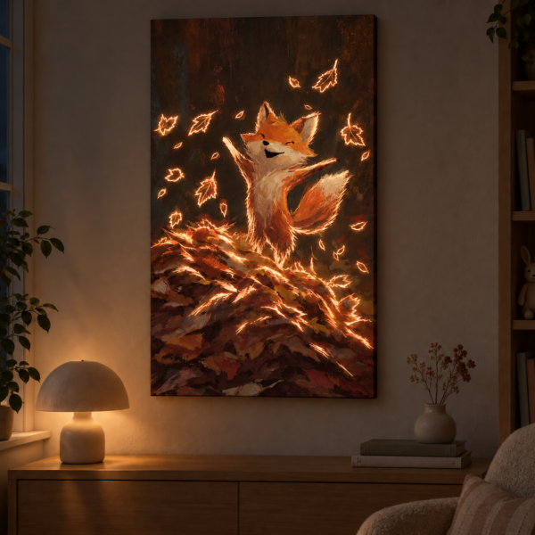 Autumn Fox illuminated at night