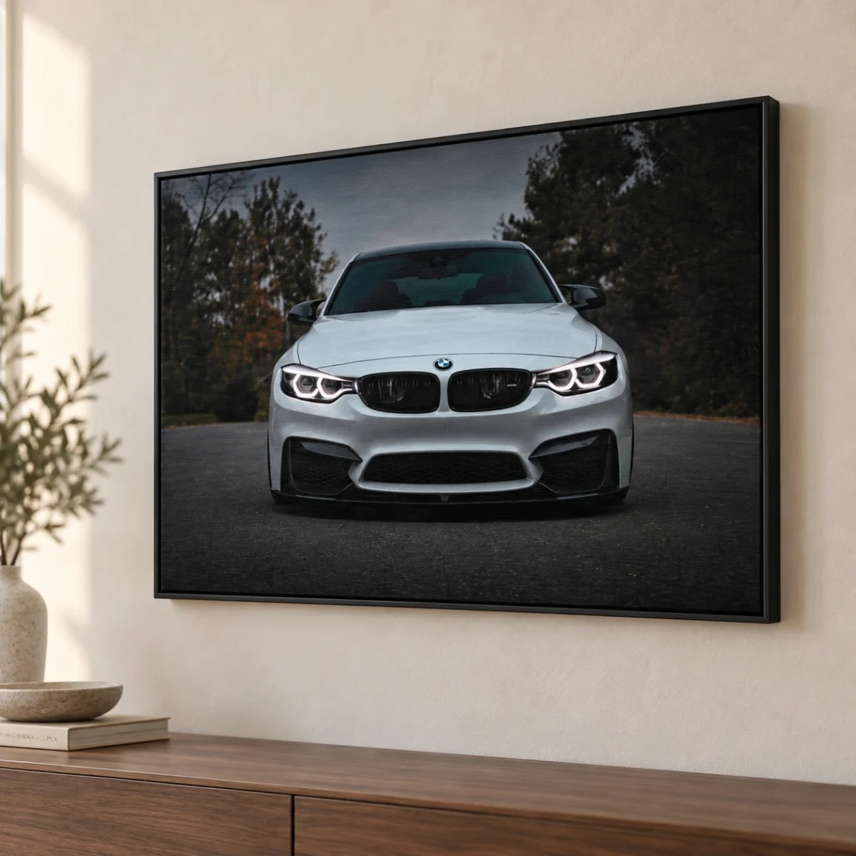 BMW M3 canvas artwork in daylight