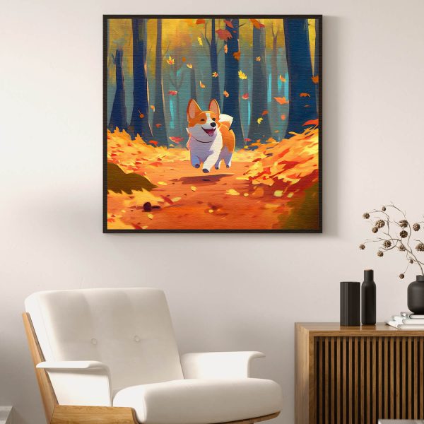 Autumn Forest Corgi in daylight