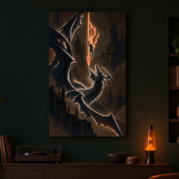 Dragon Spear illuminated at night