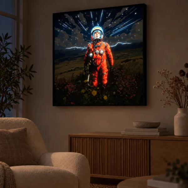 Dream of the Flight illuminated at night