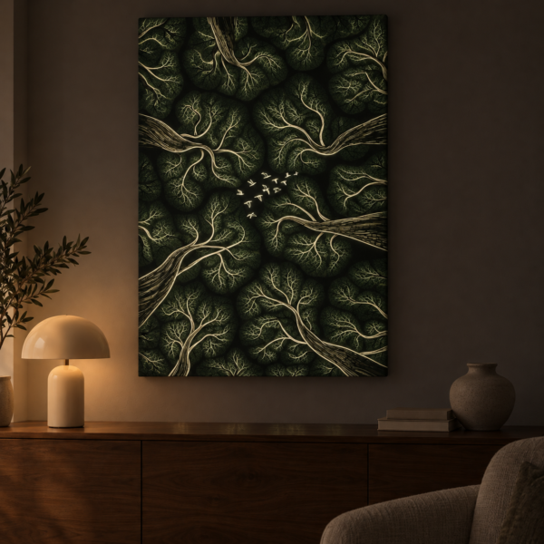 Forest Canopy illuminated at night