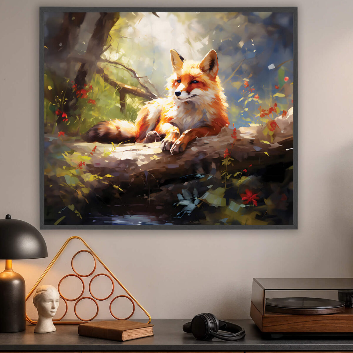 fox led light painting in the room daylight