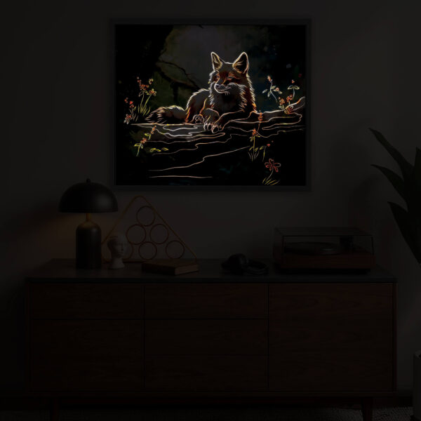 Forest Whisper illuminated at night