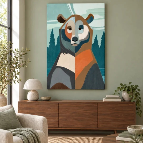 Geometric Bear in daylight