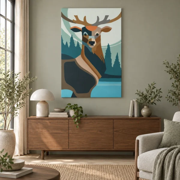 Geometric Deer in daylight