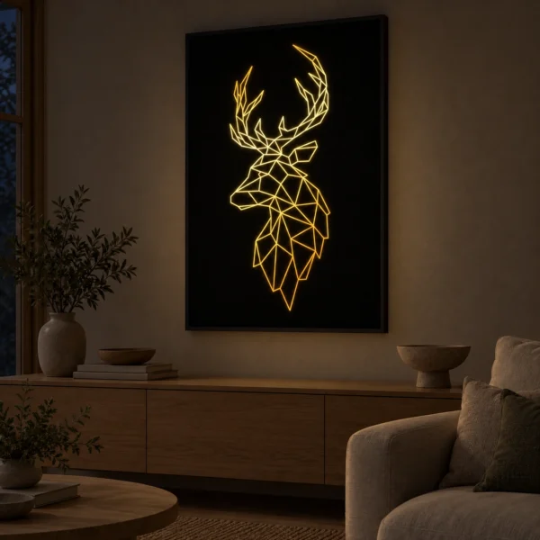 Majestic Elk illuminated at night