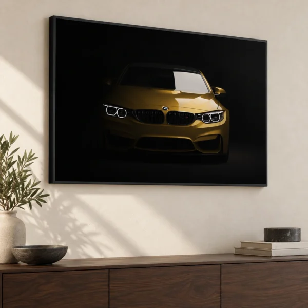 Golden BMW M3 in daylight
