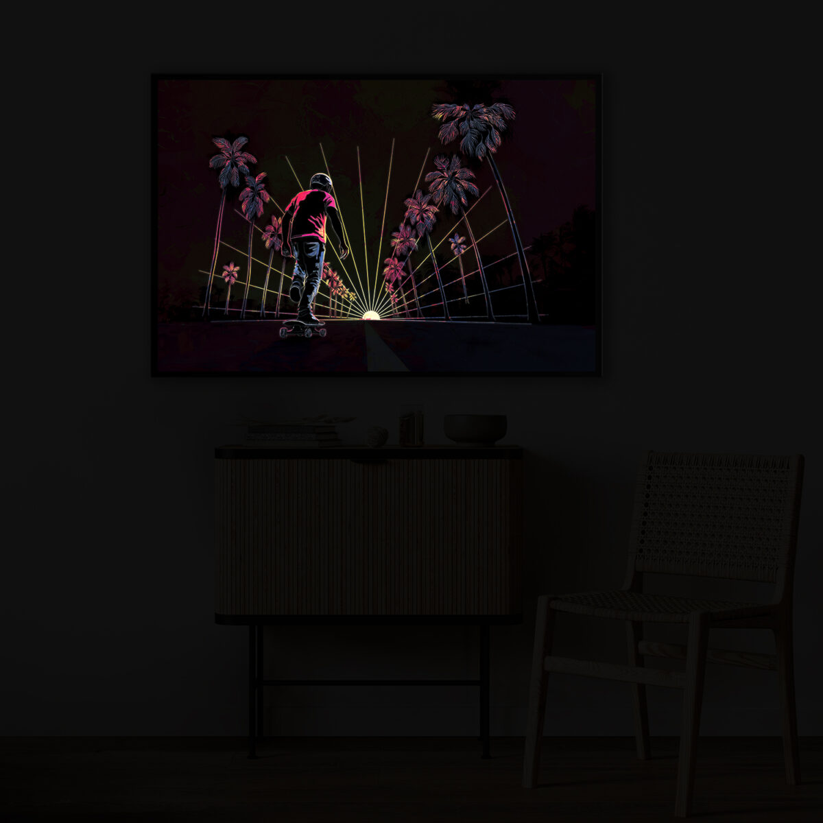 SKATING Led Light Painting in the dark