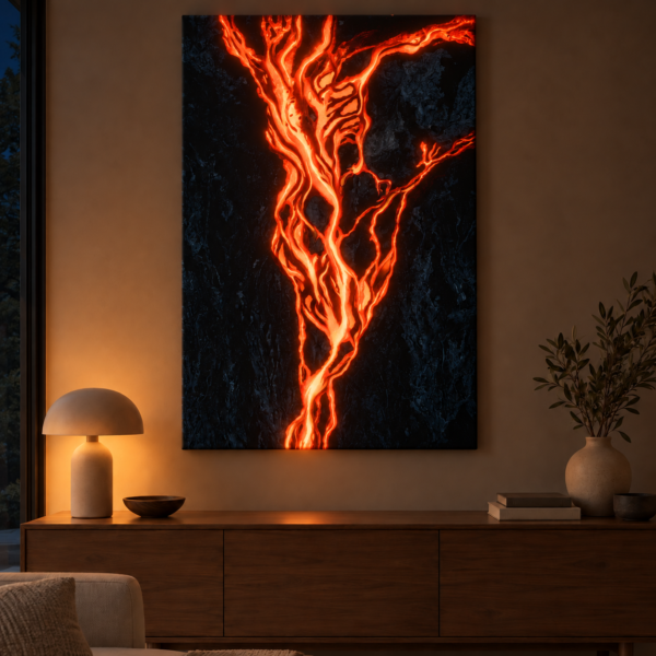 Lava Flow illuminated at night