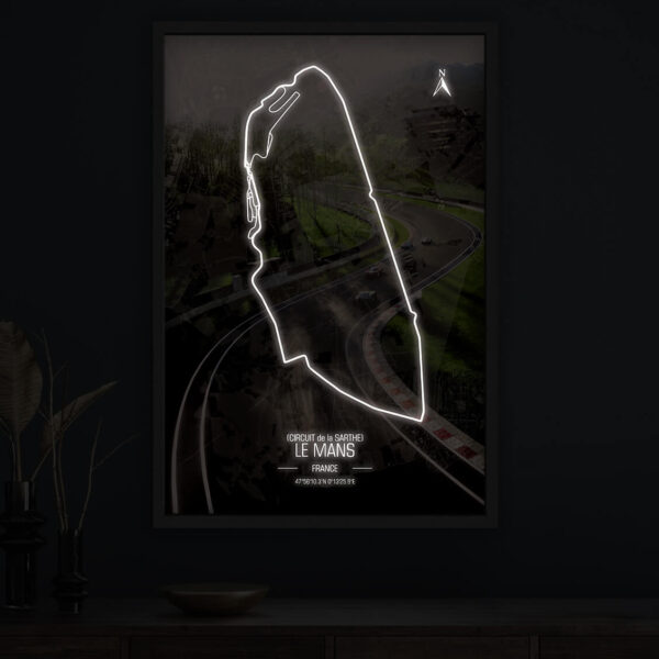 Le Mans Track illuminated at night