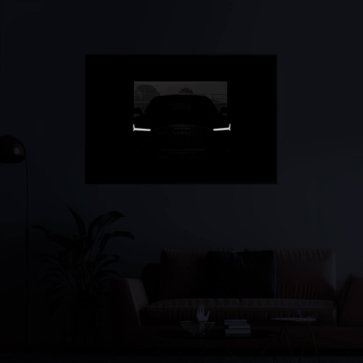 lighted Audi RS7 Painting in the living room