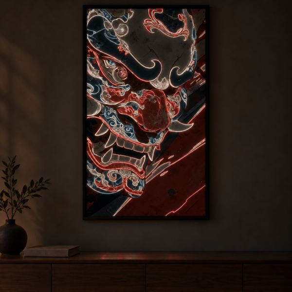 Oni illuminated at night