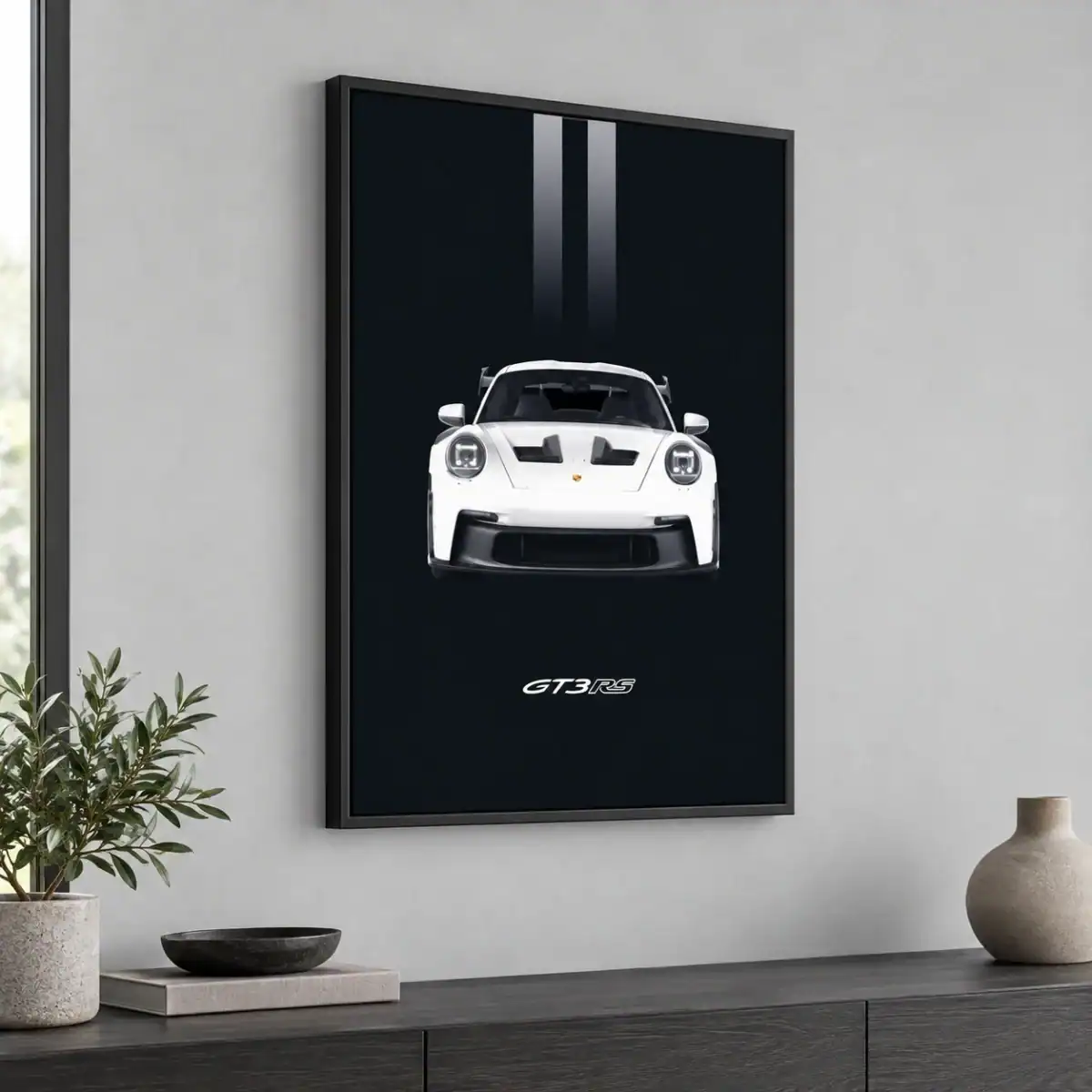 Porsche 992 GT3 RS canvas artwork in daylight